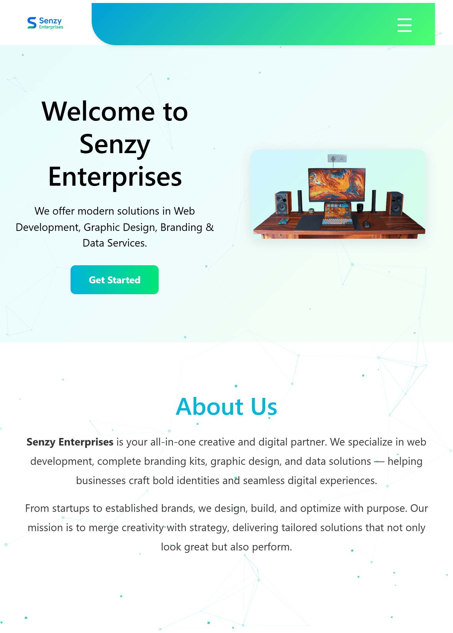 Senzy Enterprises Project Screenshot